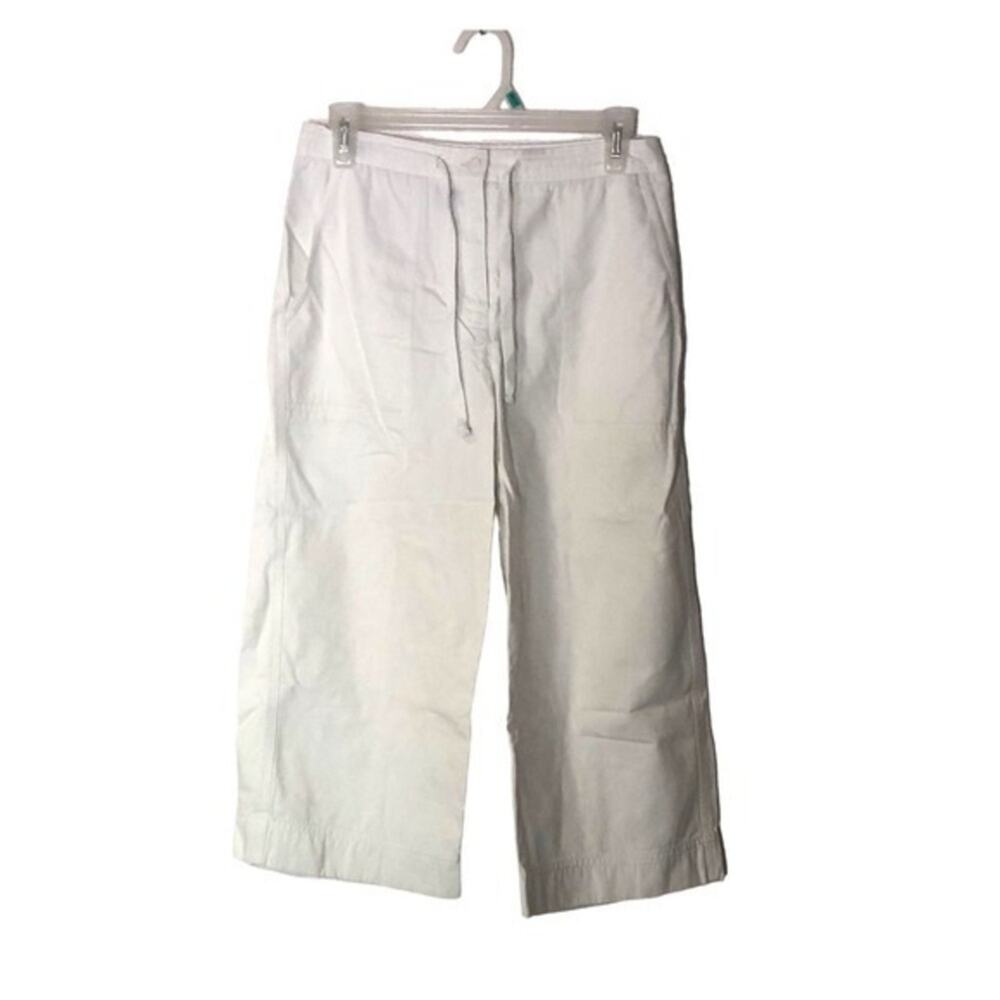 Jones New York Sport Womens 100% Cotton Pull On Cropped Pants Drawstring Size 6